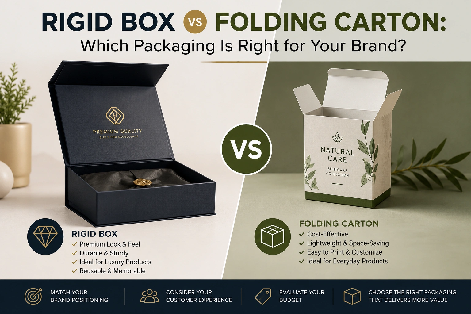 Rigid box vs folding carton comparison